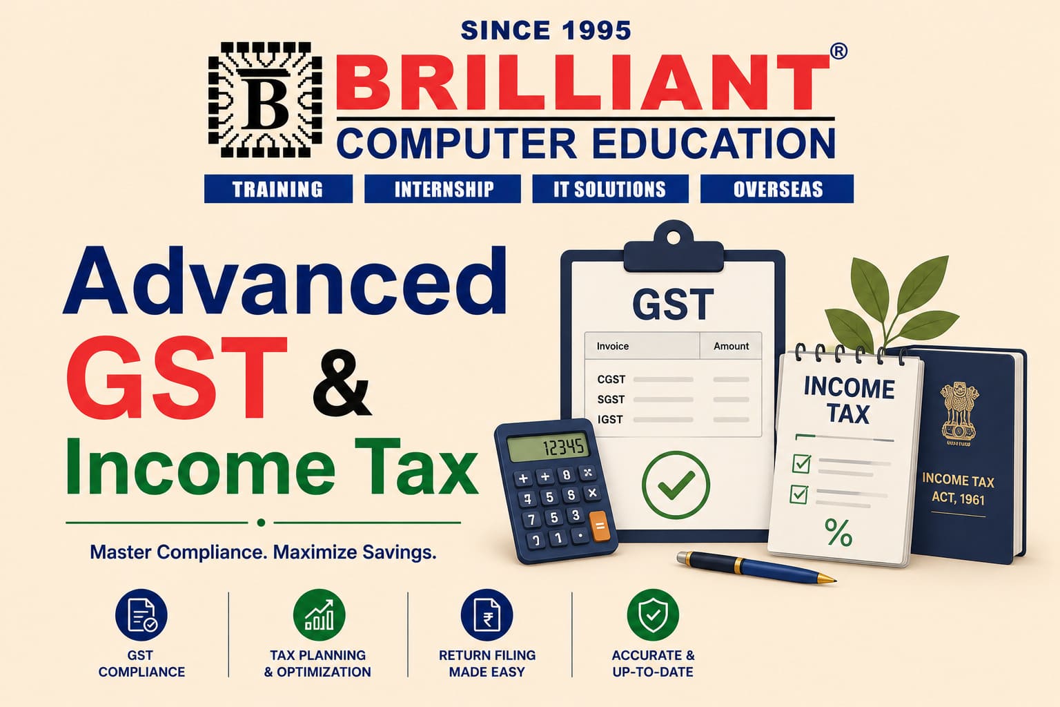 Advanced GST & Income Tax | Brilliant Computers